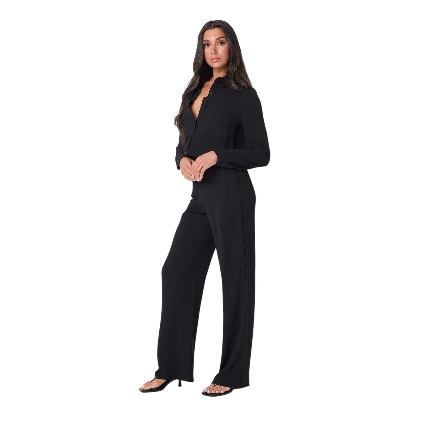 Black - Lifestyle - I Saw It First Womens-Ladies Crepe Long-Sleeved Shirt