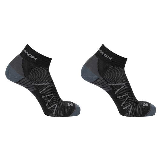 Black-Grey - Front - Salomon Unisex Adult Hornet Socks (Pack of 2)