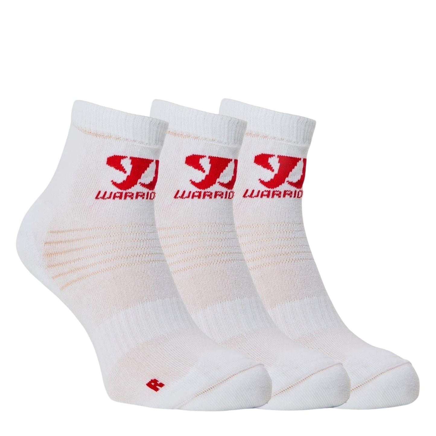 White - Back - Warrior Childrens-Kids Logo Ankle Socks (Pack of 3)