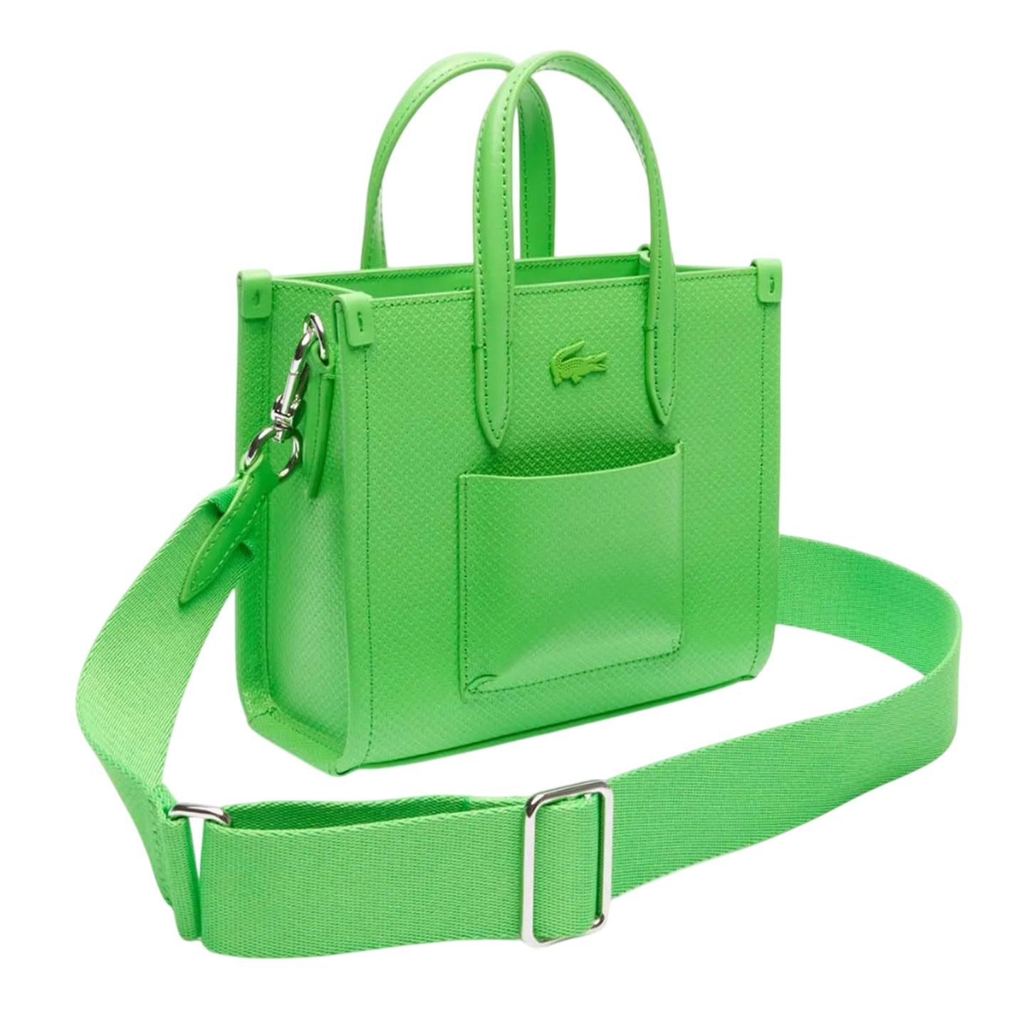 Green - Side - Lacoste Chantaco Mini Leather Tote Bag