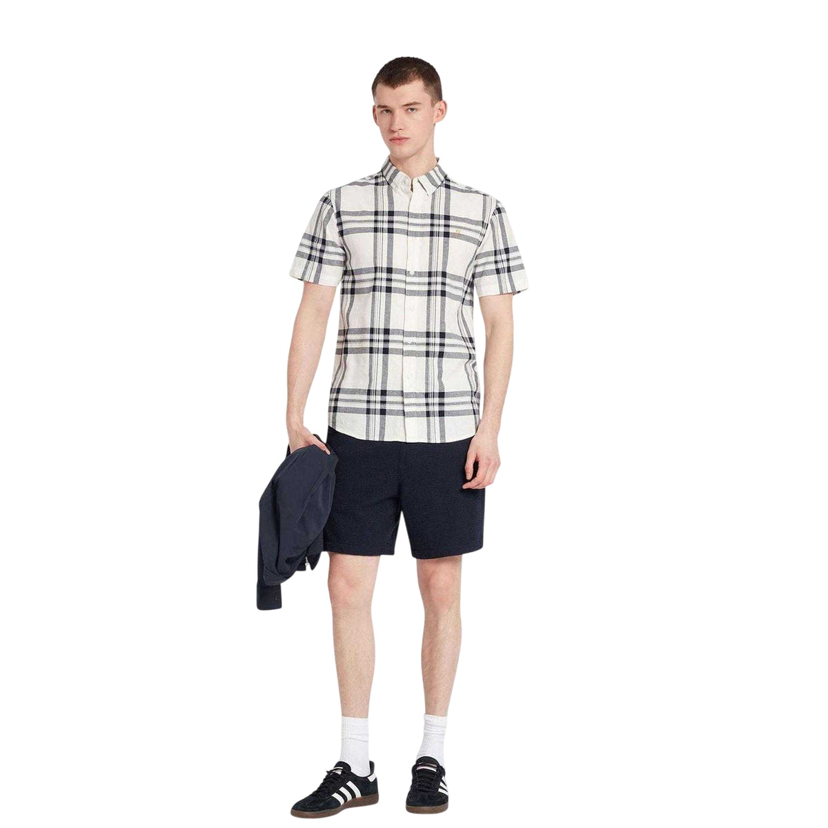 Ecru - Side - Farah Mens Bold Check Cotton Shirt