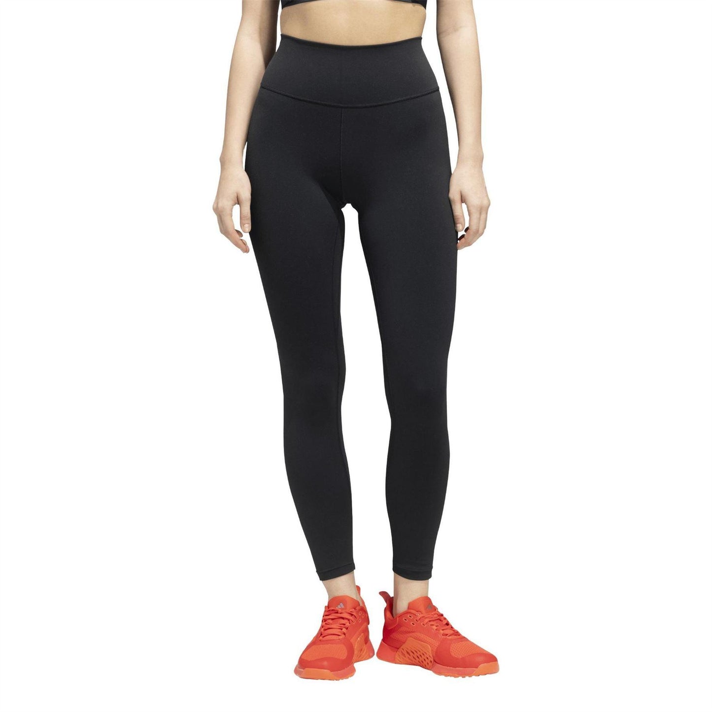 Black - Pack Shot - Adidas Womens-Ladies All Me Lightweight 7-8 Leggings