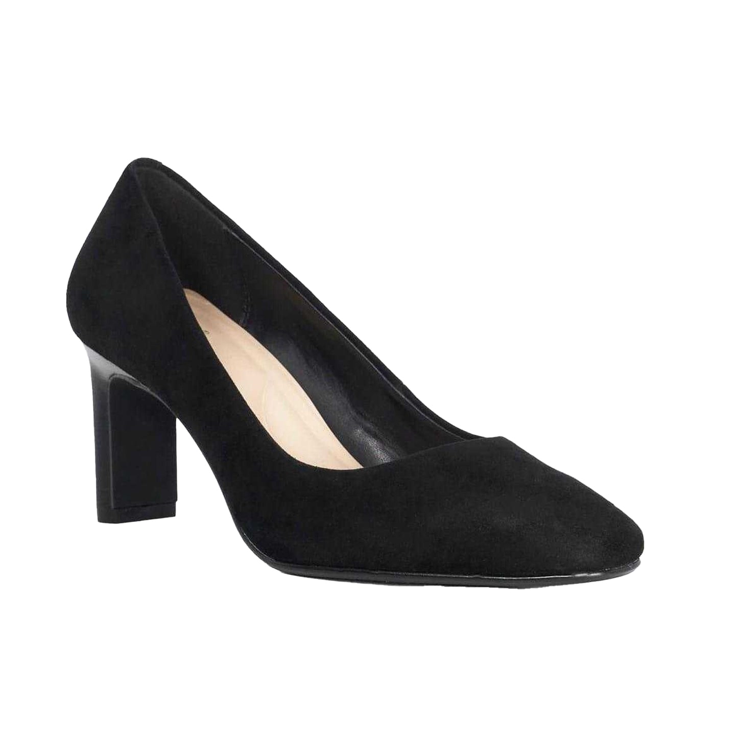 Black - Pack Shot - Dune London Womens-Ladies Begin Suede High Heel Court Shoes