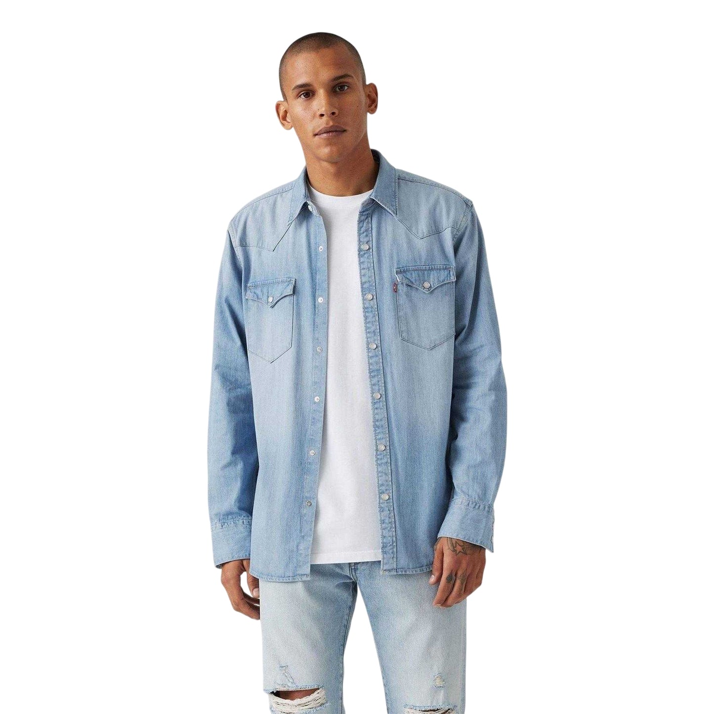 Light Blue - Lifestyle - Levis Mens Western Standard Esta Shirt