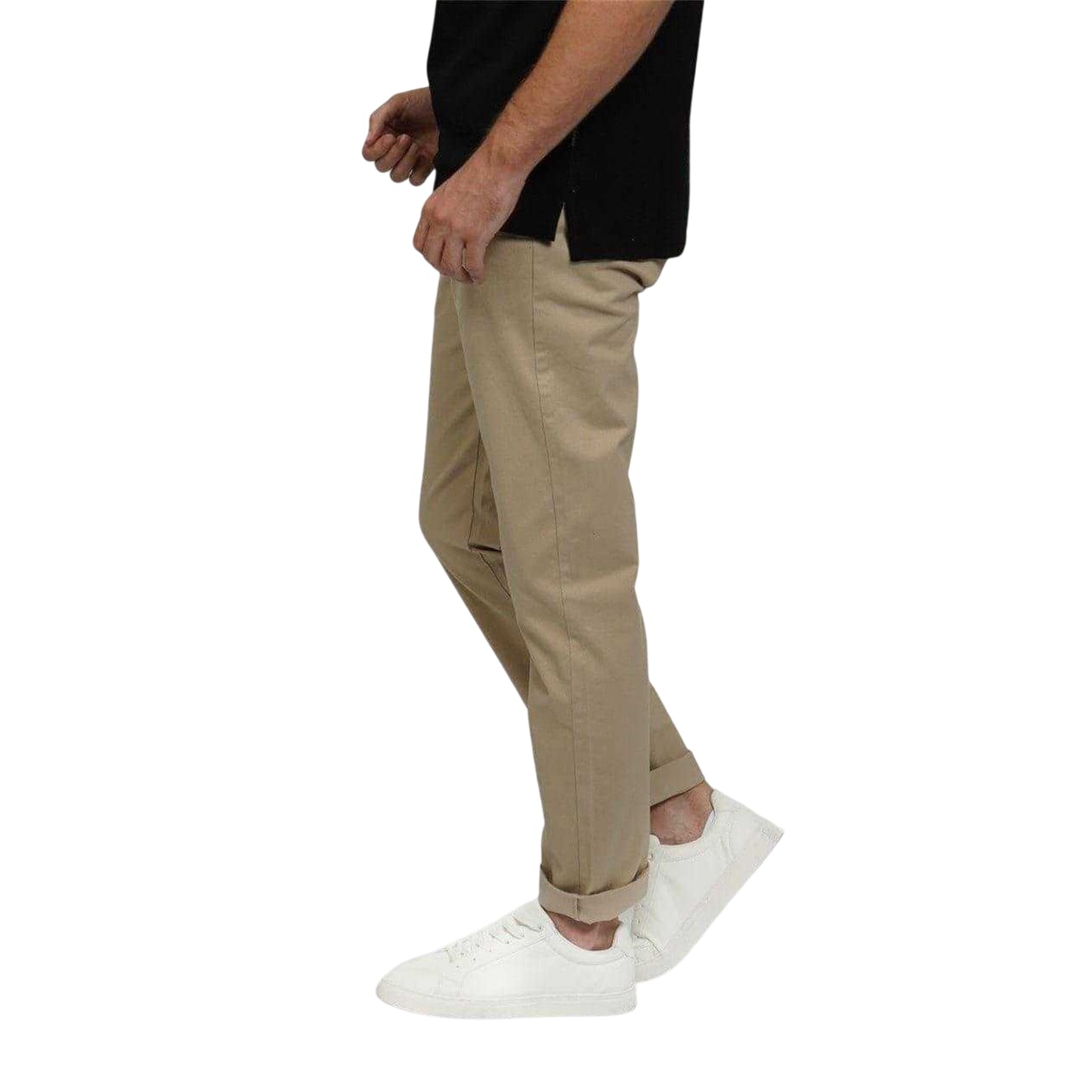 Stone - Side - Howick Mens Chino Regular Trousers