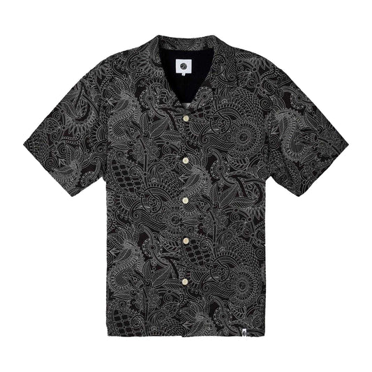 Black - Front - Pretty Green Mens Reson Paisley Shirt