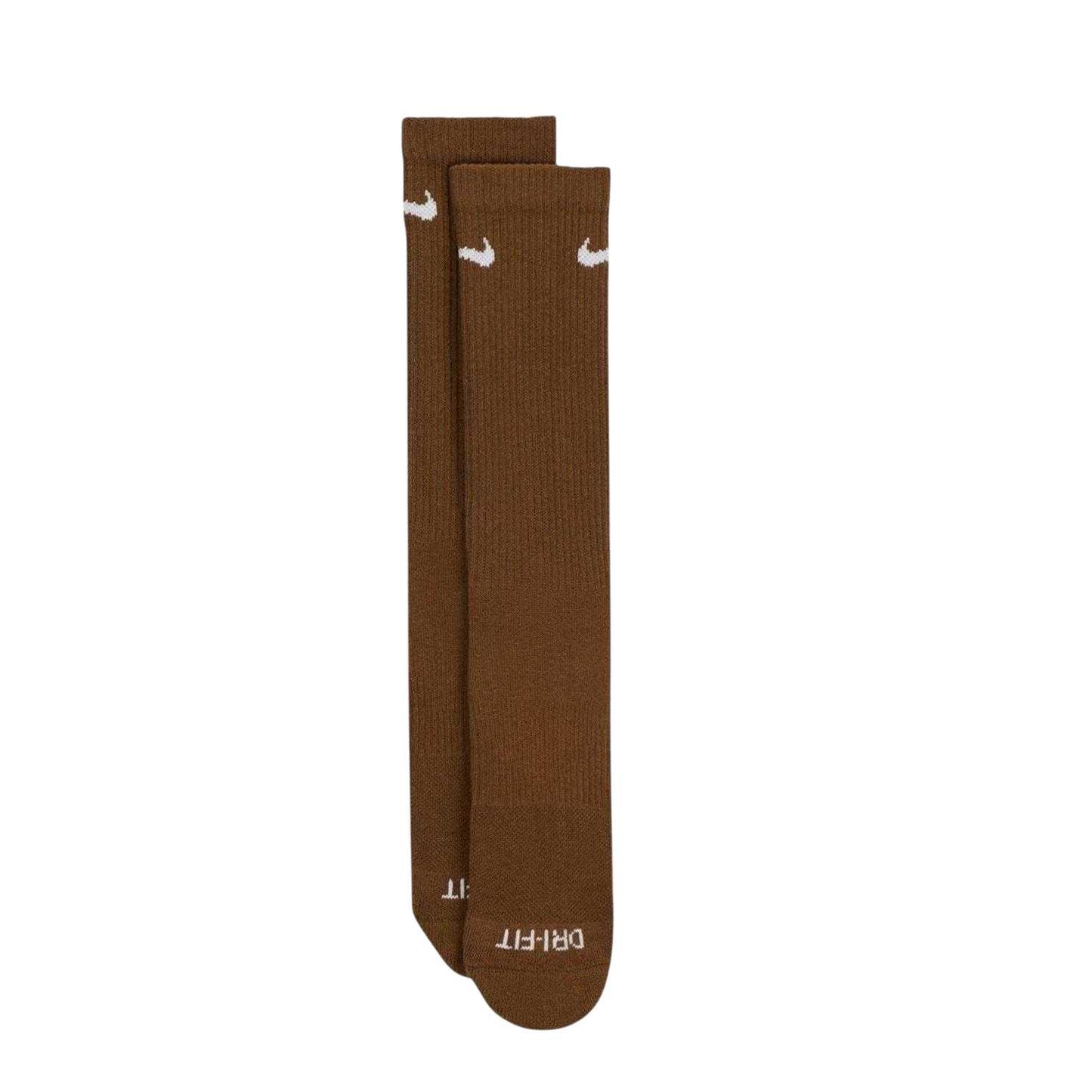 White-Brown-Navy - Pack Shot - Nike Unisex Adult Everyday Plus Cushioned Crew Socks (Pack of 3)