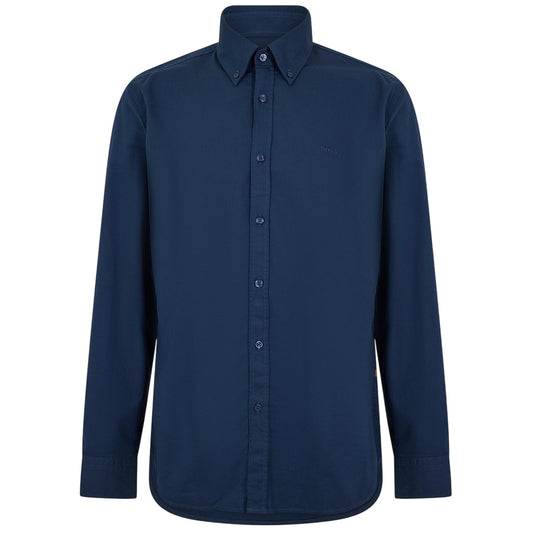 Blue - Front - Boss Mens Rickert Oxford Long-Sleeved Shirt