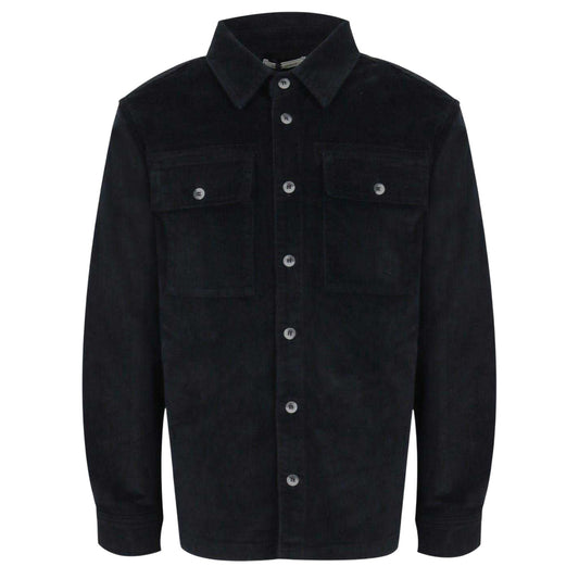 Black - Front - Jack Wills Mens Corduroy Double Pocket Long-Sleeved Shirt