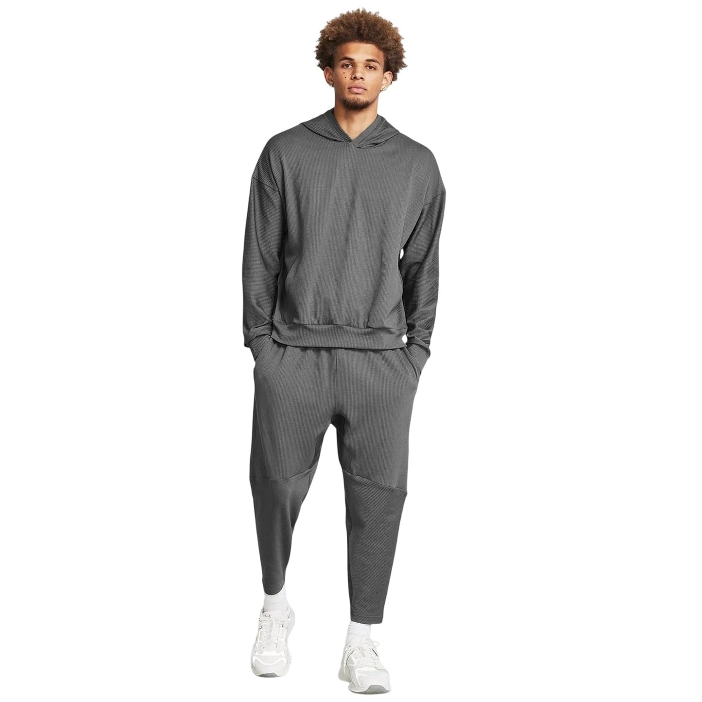Grey - Close up - Under Armour Mens Relaxed Fit Hoodie