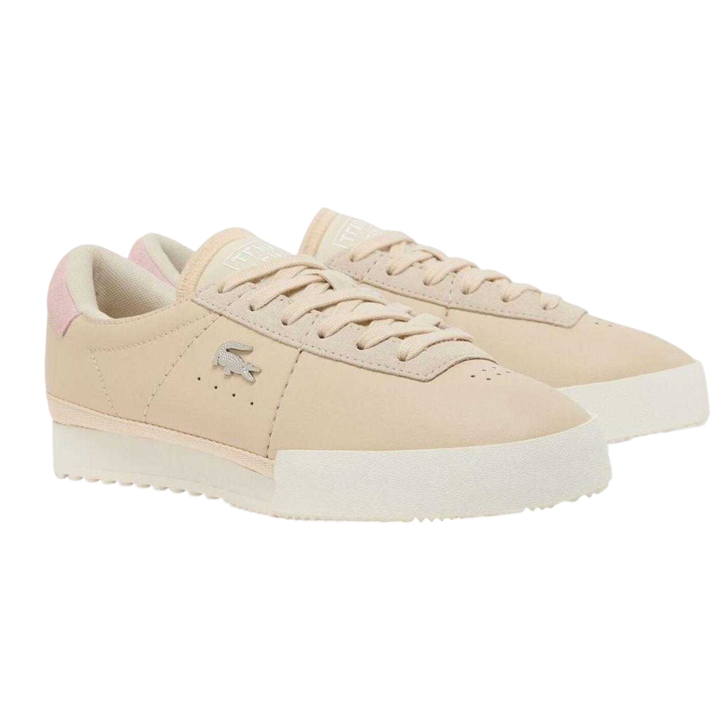 Off White - Lifestyle - Lacoste Womens-Ladies Logo Leather Trainers