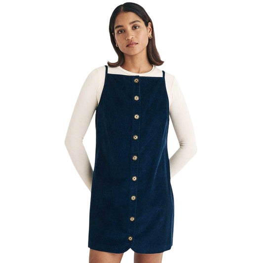 Blue - Front - Nobody´s Child Womens-Ladies Corduroy Square Neck Mini Dress