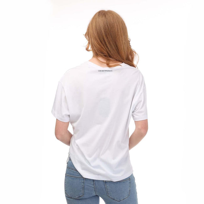 White - Back - Emporio Armani Womens-Ladies T-Shirt