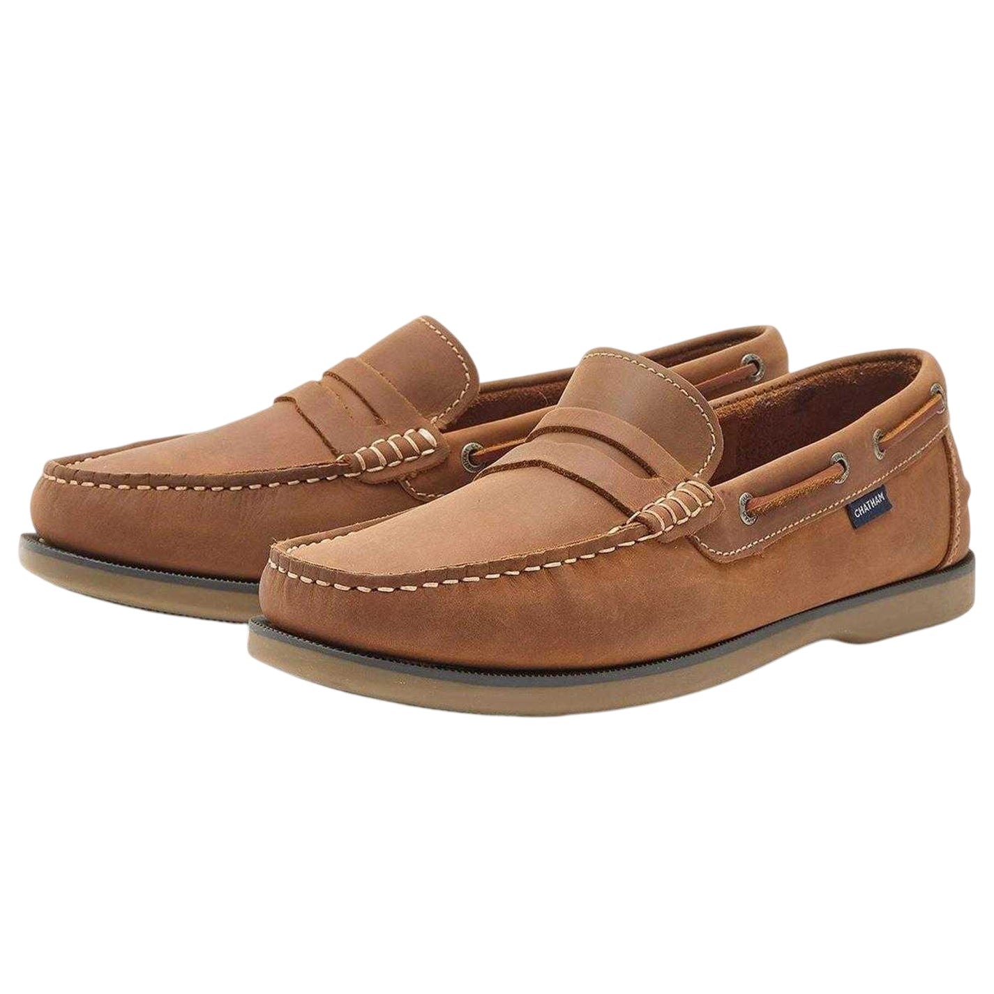 Tan - Lifestyle - Chatham Mens Leather Slip-on Flat Loafers