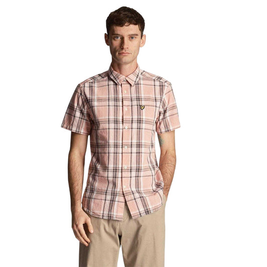 Pink - Front - Lyle & Scott Mens Short-Sleeved Shirt