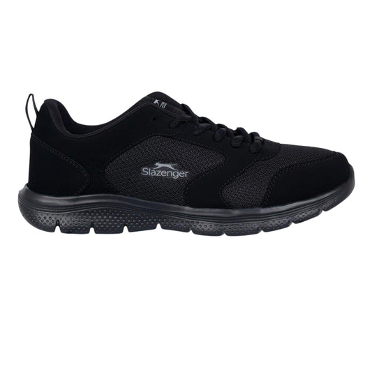 Black - Front - Slazenger Boys Force Leather Trainers
