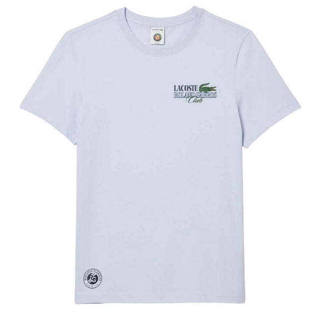 Blue - Front - Lacoste Mens Roland Garro Edition Cotton Tennis T-Shirt
