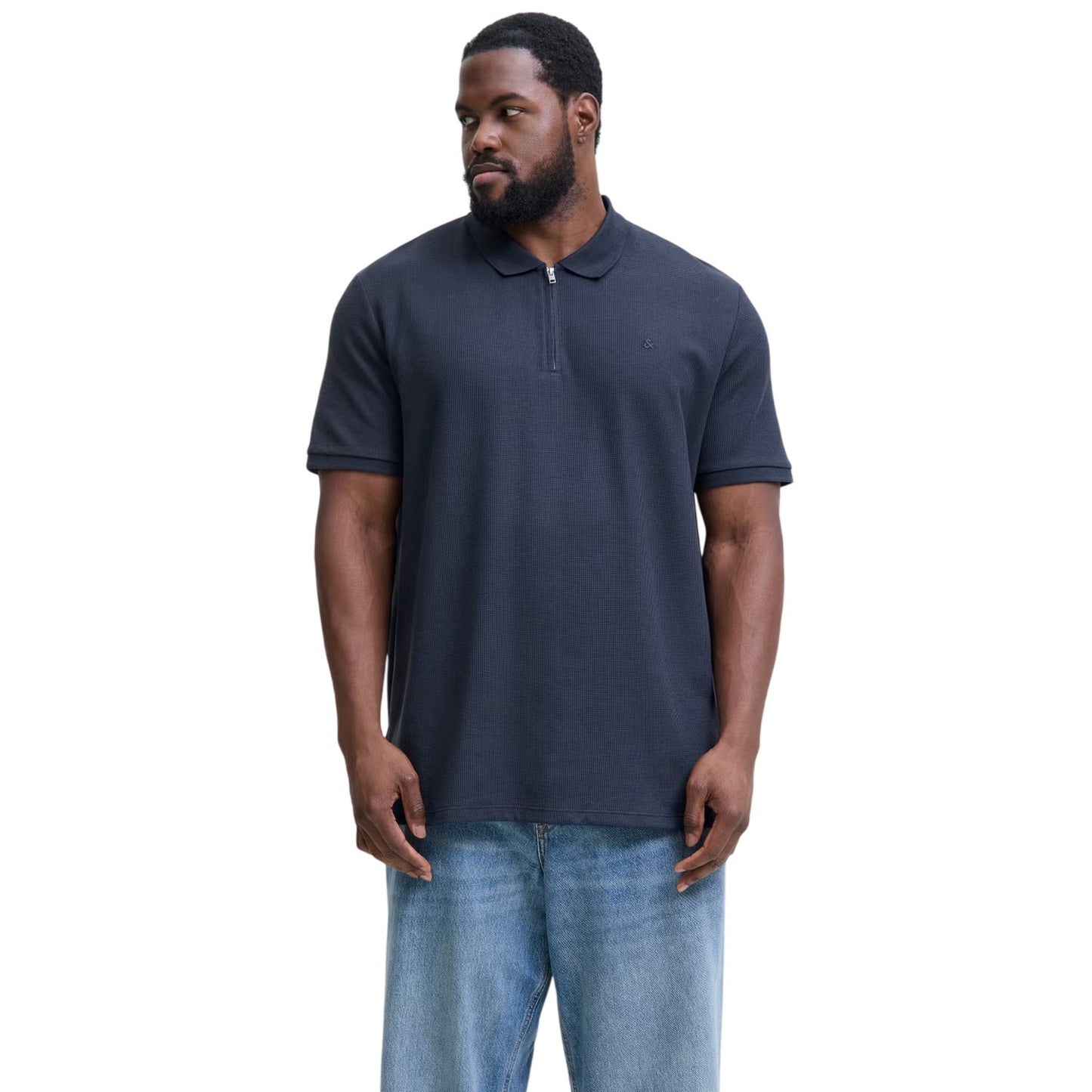 Navy Blazer - Lifestyle - Jack And Jones Mens Half Zip Plus Polo Shirt