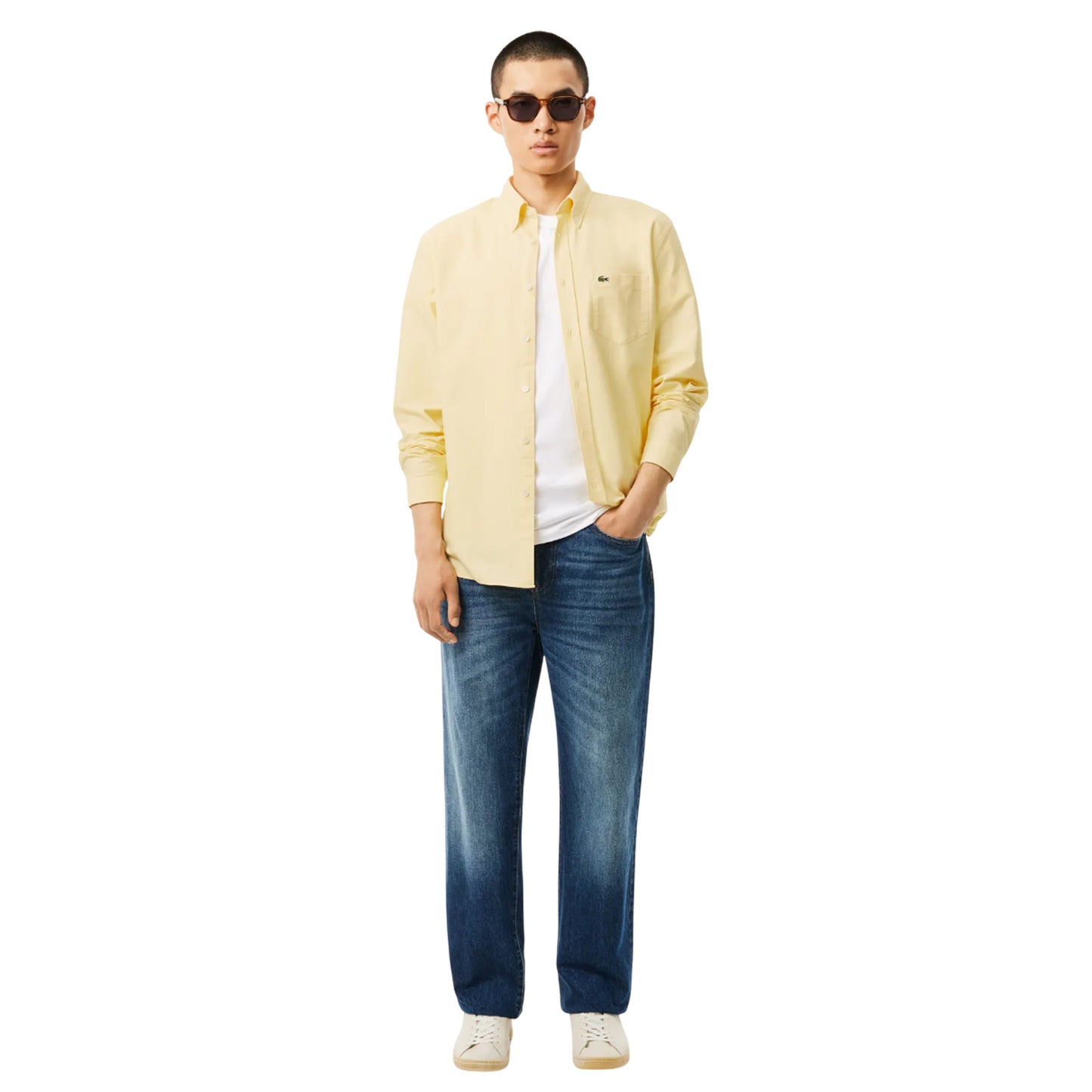 Yellow - Lifestyle - Lacoste Womens-Ladies Poplin Oversized Shirt