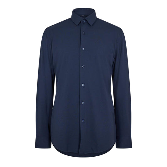 Dark Blue - Front - Boss Mens Oxford Point Collar Long-Sleeved Shirt
