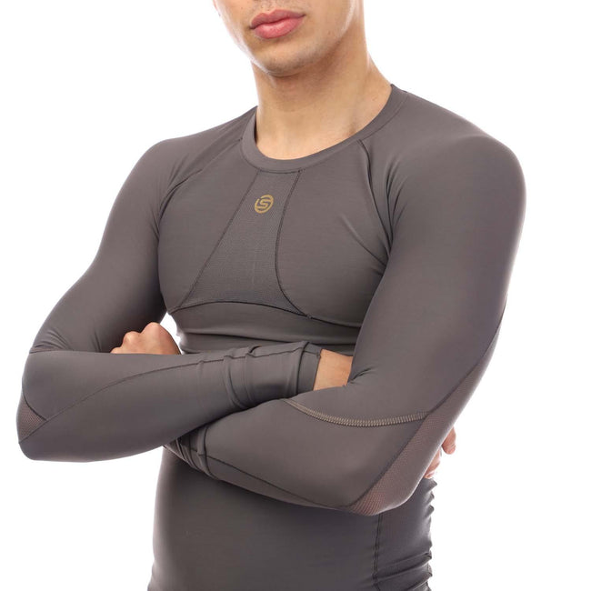 Charcoal - Side - Skins Mens Series-5 Long-Sleeved Top