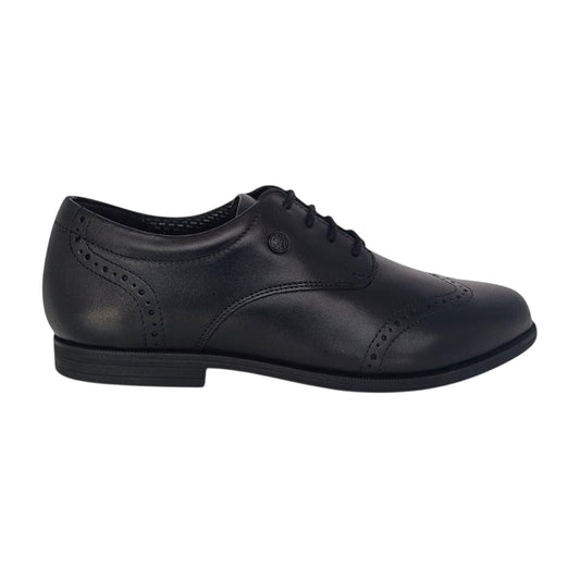 Black - Front - Isabelle Z Childrens-Kids Leather School Shoes