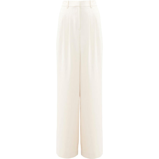 Cream - Front - French Connection Womens-Ladies Harry Pleated Wide Leg Suit Trousers