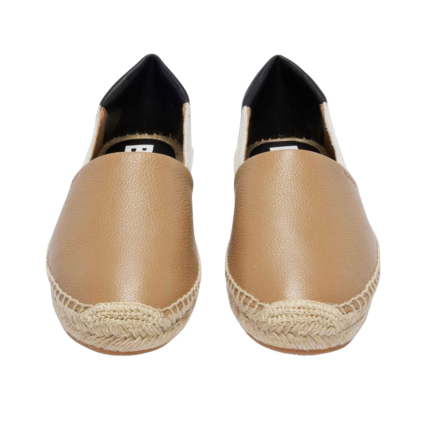 Beige-Black-White - Close up - Boss Mens Madeira Colour Block Leather Slip-on Loafers