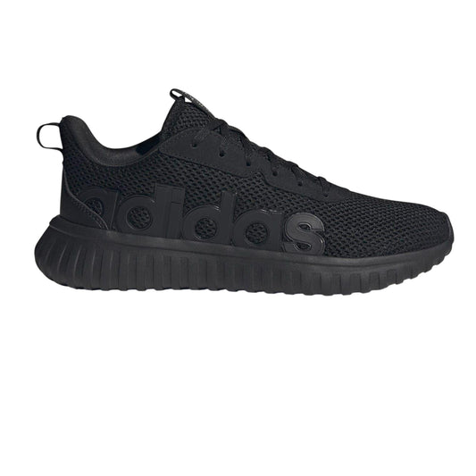 Triple Black - Front - Adidas Mens Kaptir Leather Trainers