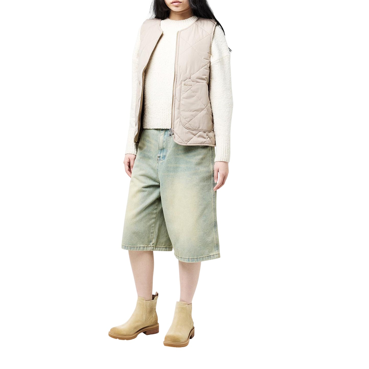 Light Beige - Lifestyle - Timberland Womens-Ladies Brimfield Suede Block Heel Chelsea Boots
