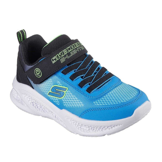 Blue-Black - Front - Skechers Boys S Lights Round Toe Trainers