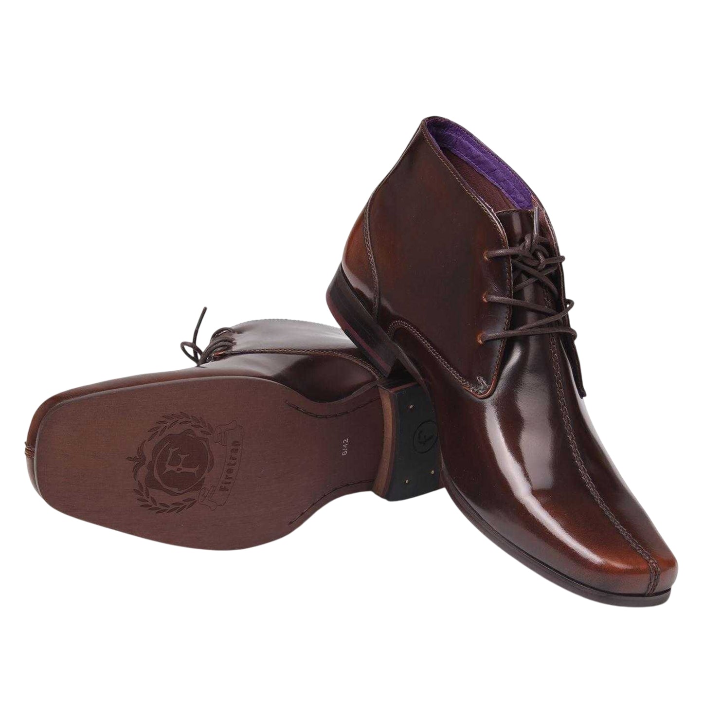 Brown - Lifestyle - Firetrap Mens Wesley Patent Leather Boots