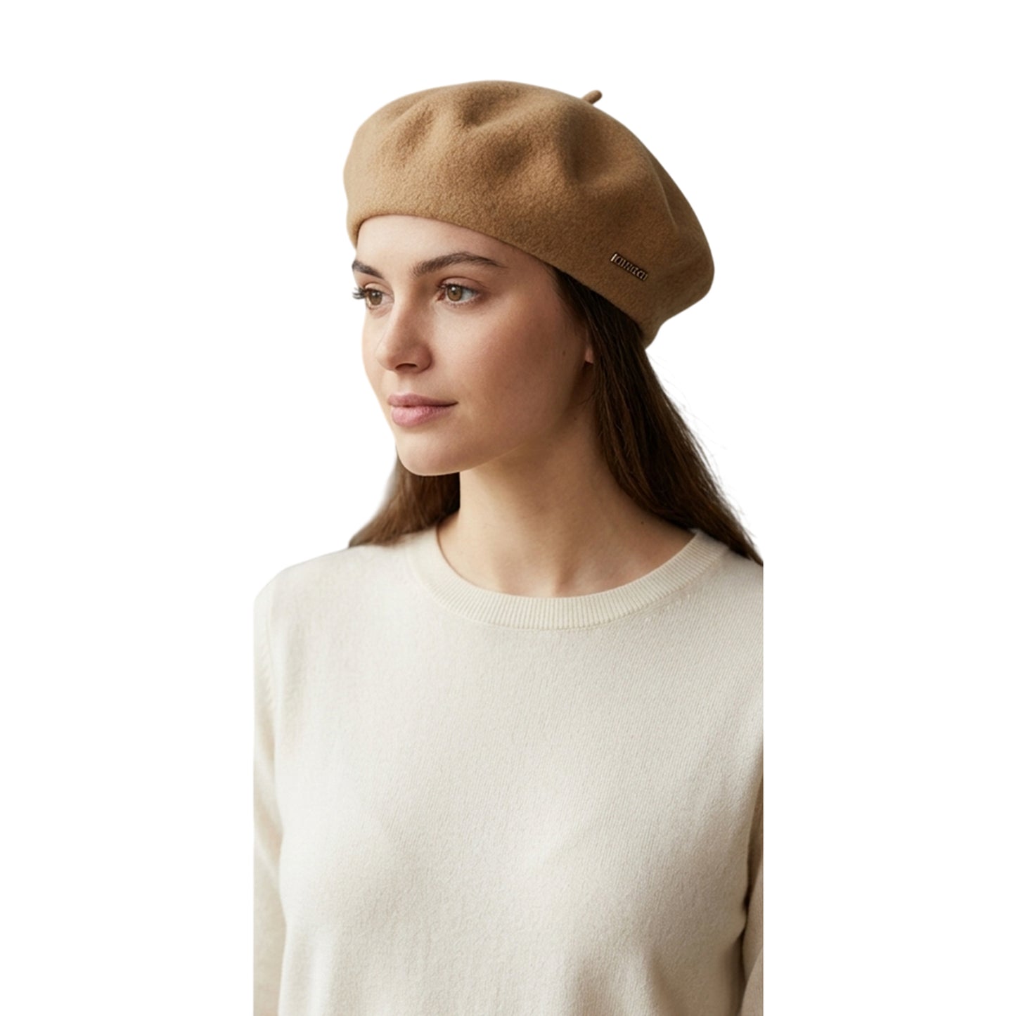 Beige - Side - Kangol Womens-Ladies Modelaine Wool Beret