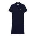 Blue - Front - Lacoste Womens-Ladies Petit Pique Polo Shirt Dress