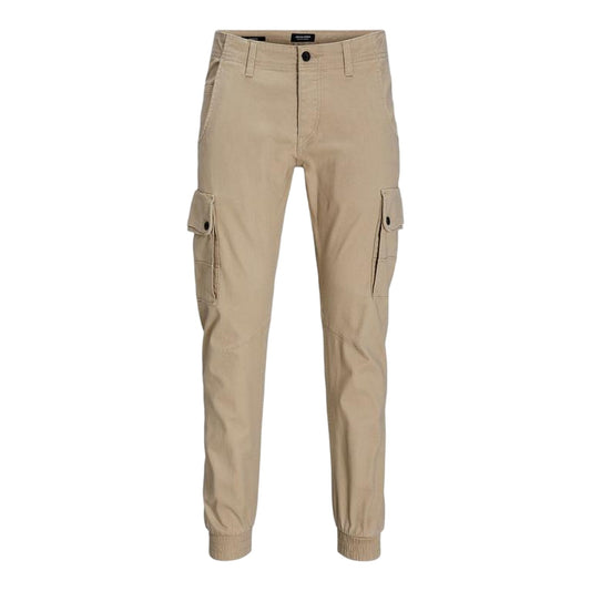 White Pepper - Front - Jack And Jones Mens Cuffed Cargo Trousers