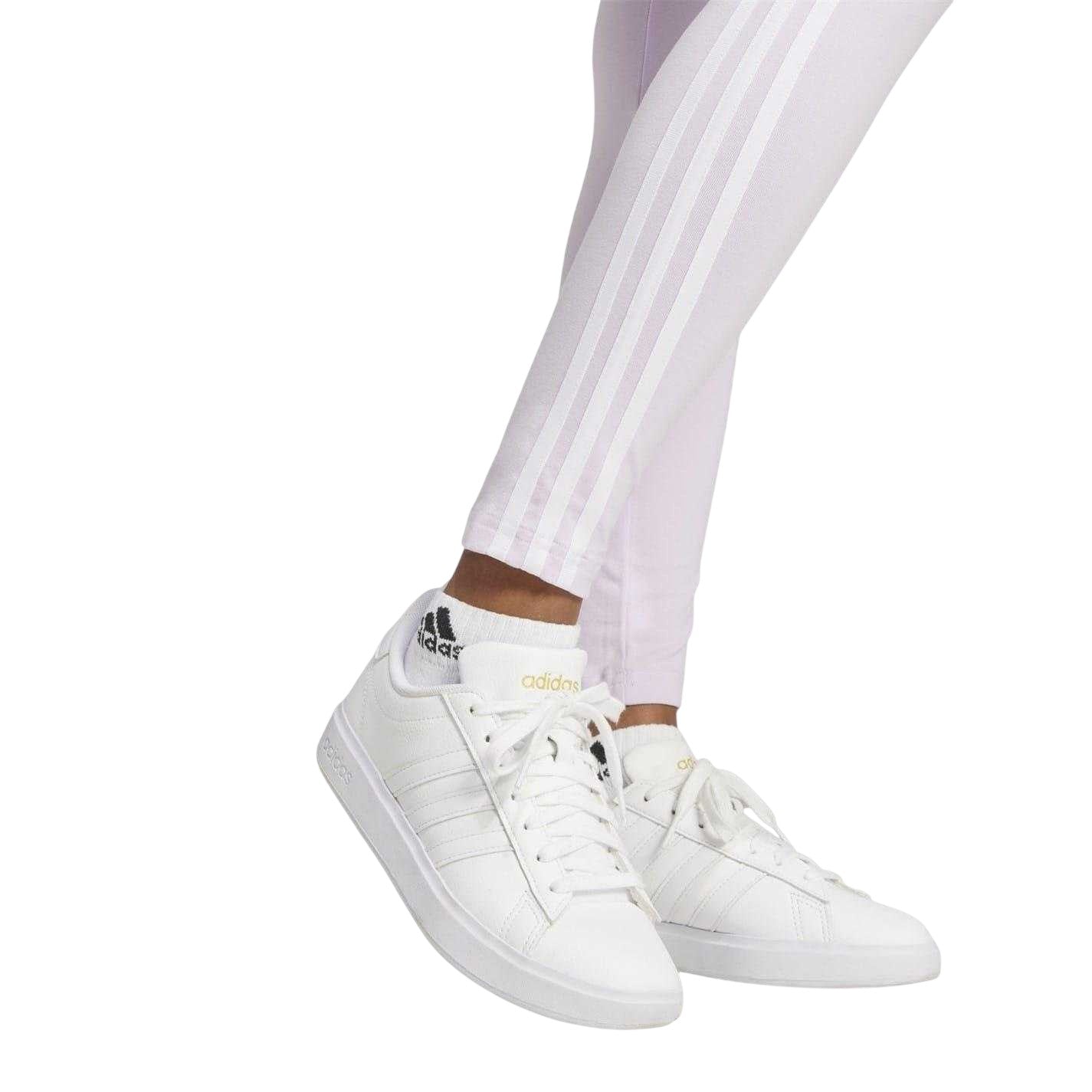Lavender - Pack Shot - Adidas Womens-Ladies Future Icons 3 Stripes Tight Leggings