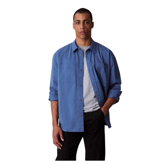 Blue - Front - Calvin Klein Mens Chambray Shirt