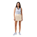 Cream - Pack Shot - Lacoste Womens-Ladies Lined Pleated Tennis Shorts