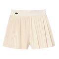 Cream - Front - Lacoste Womens-Ladies Lined Pleated Tennis Shorts