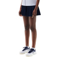 Blue - Side - Lacoste Womens-Ladies Lined Pleated Tennis Shorts