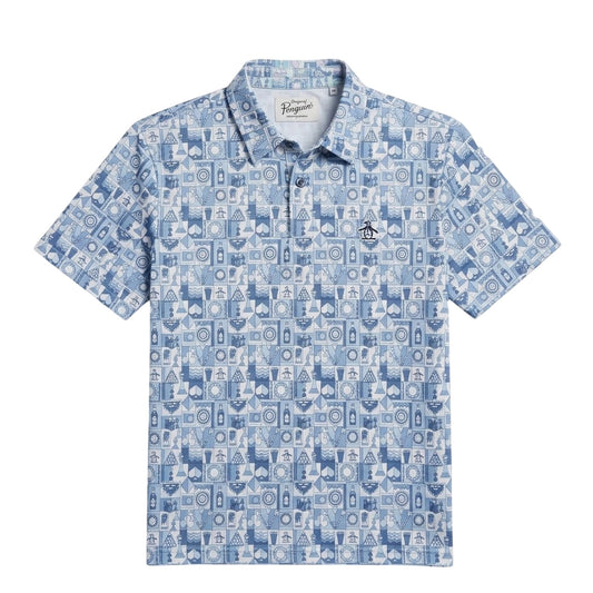 Black Iris - Front - Original Penguin Mens Novelty Short-Sleeved Golf Shirt