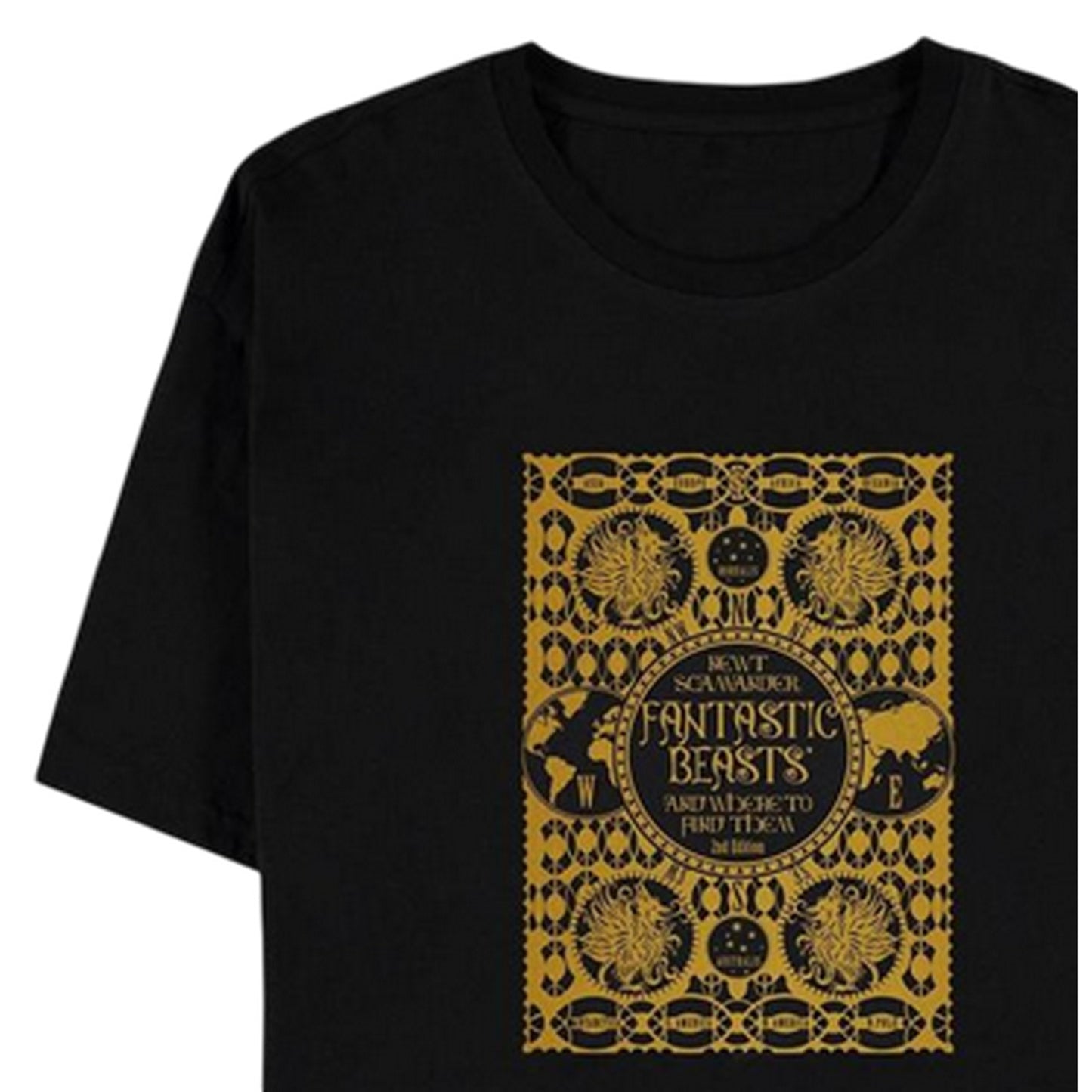 Black - Side - Fantastic Beasts And Where To Find Them Unisex Adult Crew Neck Short-Sleeved T-Shirt