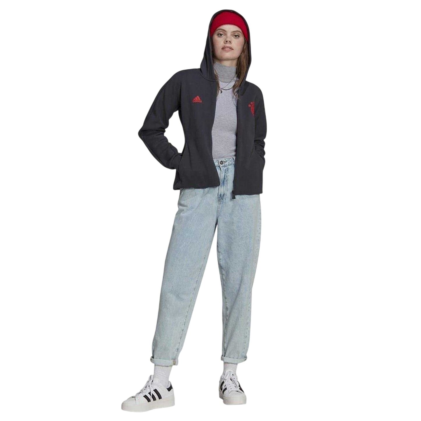 Grey - Pack Shot - Adidas Womens-Ladies FC Bayern Munich Anthem Jacket