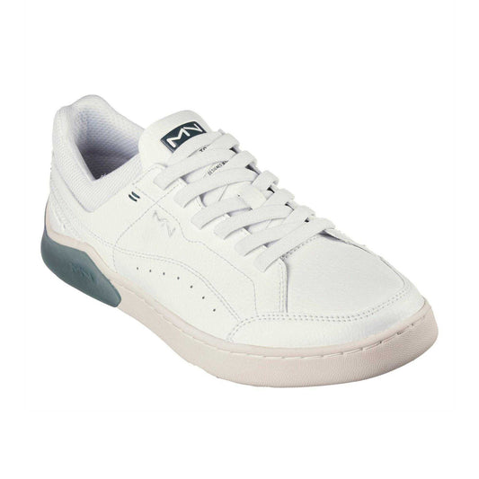 White-Green - Front - Skechers Unisex Adult Cup Classic Leather Low Cut Trainers