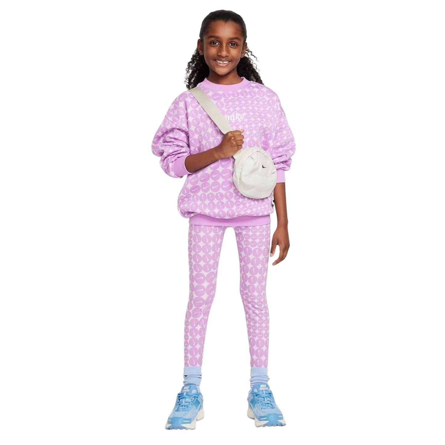 Fuchsia-White - Lifestyle - Nike Girls Club Fleece Oversized Sweatshirt
