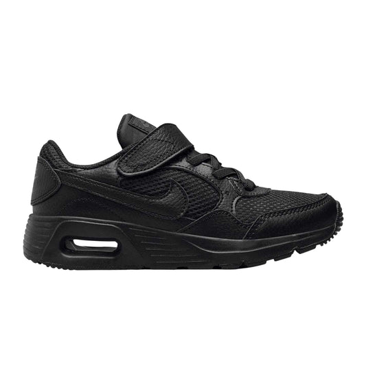 Triple Black - Front - Nike Childrens-Kids Air Max SC Leather Trainers