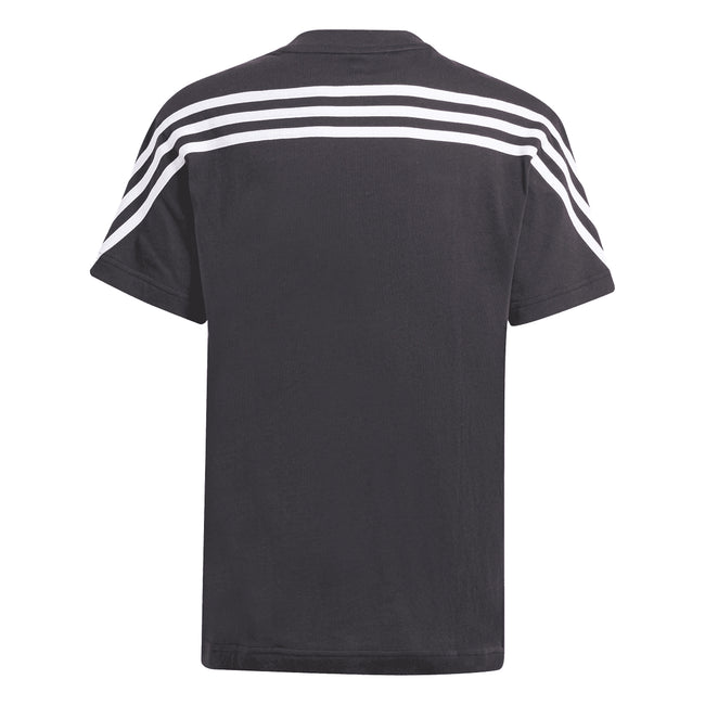 Black - Back - Adidas Childrens-Kids Future Icons 3 Stripes T-Shirt
