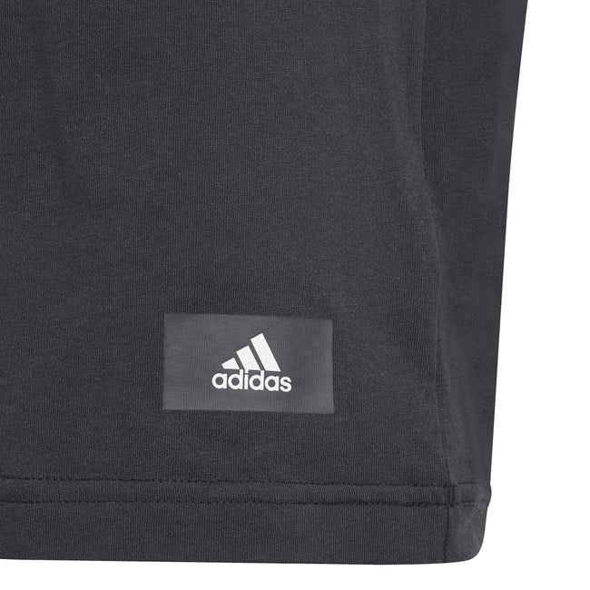 Black - Side - Adidas Childrens-Kids Future Icons 3 Stripes T-Shirt