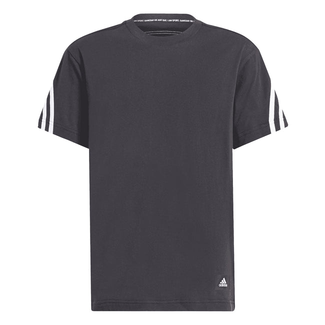 Black - Front - Adidas Childrens-Kids Future Icons 3 Stripes T-Shirt