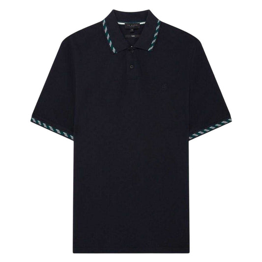Navy - Front - Ted Baker Mens Jacquard Short-Sleeved Polo Shirt